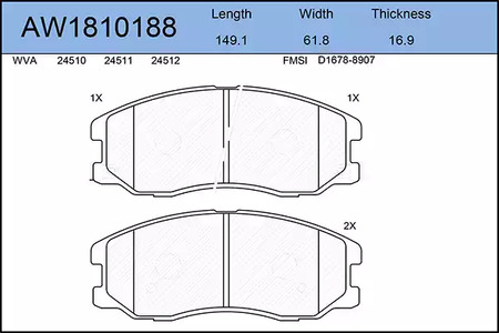 Тормозные колодки AYWIPARTS AW1810188