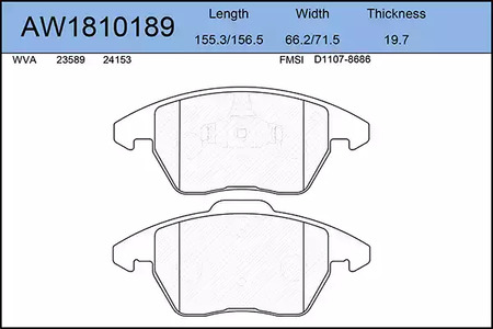 AW1810189 AYWIPARTS Тормозные колодки