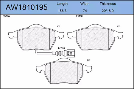 Тормозные колодки AYWIPARTS AW1810195