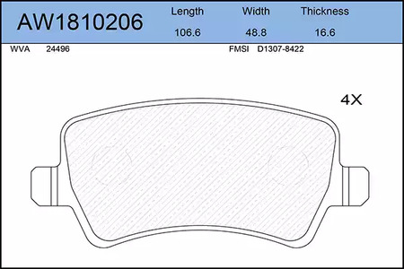 К-т дисков. тормоз. колодок AYWIPARTS AW1810206