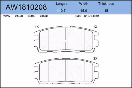 Тормозные колодки AYWIPARTS AW1810208