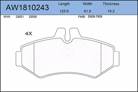 AW1810243 AYWIPARTS Тормозные колодки