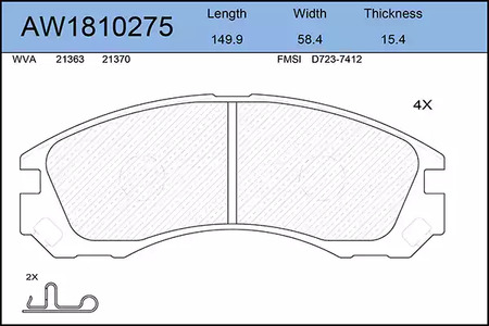 Тормозные колодки AYWIPARTS AW1810275