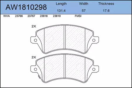 AW1810298 AYWIPARTS Тормозные колодки