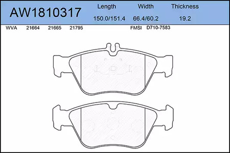 Тормозные колодки AYWIPARTS AW1810317