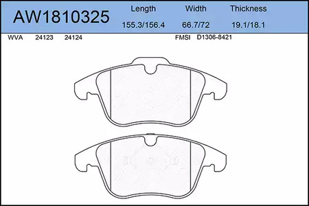 AW1810325 AYWIPARTS Тормозные колодки