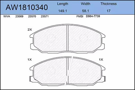 Тормозные колодки AYWIPARTS AW1810340