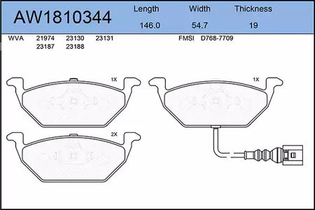 AW1810344 AYWIPARTS Колодки тормозные дисковые