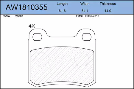 Тормозные колодки AYWIPARTS AW1810355