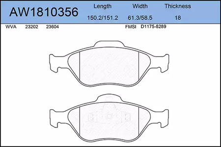 AW1810356 AYWIPARTS Тормозные колодки