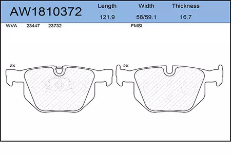 Тормозные колодки AYWIPARTS AW1810372