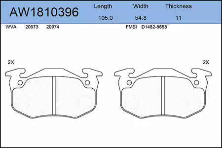 AW1810396 AYWIPARTS Тормозные колодки