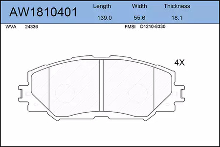 AW1810401 AYWIPARTS Колодки тормозные дисковые