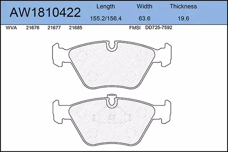 AW1810422 AYWIPARTS Тормозные колодки