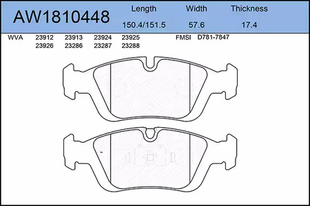 AW1810448 AYWIPARTS Тормозные колодки