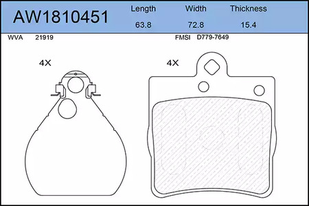 Тормозные колодки AYWIPARTS AW1810451