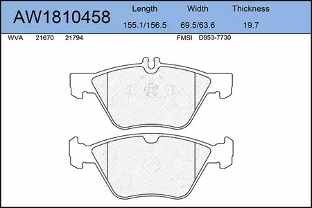 Тормозные колодки AYWIPARTS AW1810458