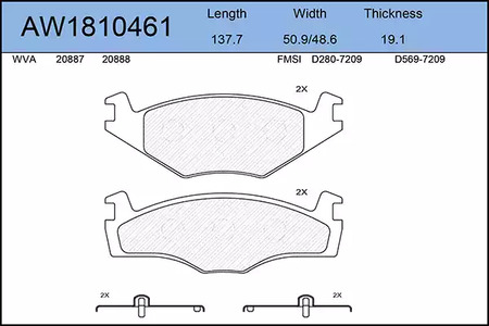 AW1810461 AYWIPARTS Тормозные колодки