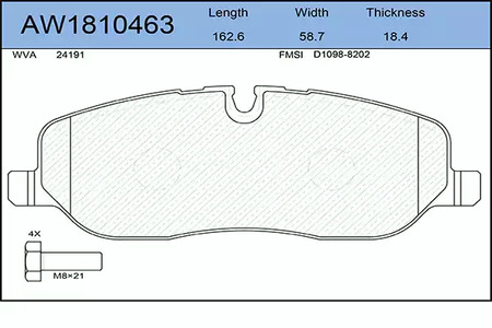 AW1810463 AYWIPARTS Тормозные колодки