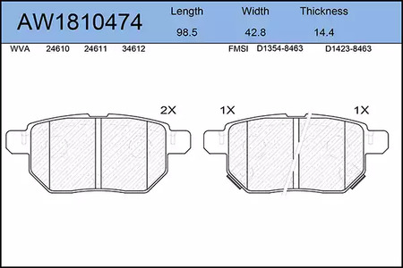 AW1810474 AYWIPARTS Тормозные колодки