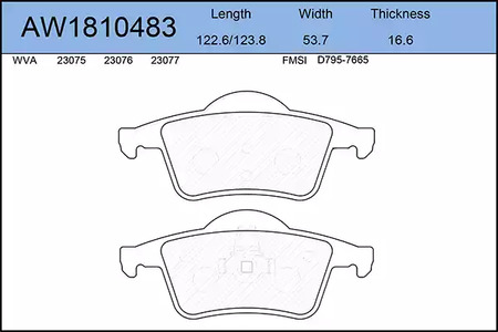 AW1810483 AYWIPARTS Тормозные колодки