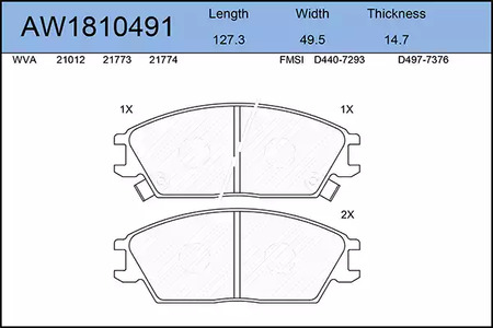 Тормозные колодки AYWIPARTS AW1810491