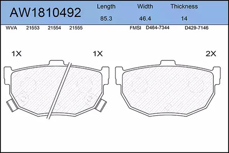 Тормозные колодки AYWIPARTS AW1810492