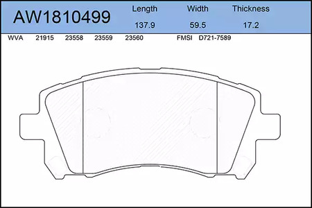 AW1810499 AYWIPARTS Тормозные колодки