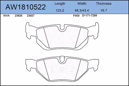 Тормозные колодки AYWIPARTS AW1810522