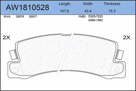 AW1810528 AYWIPARTS Тормозные колодки