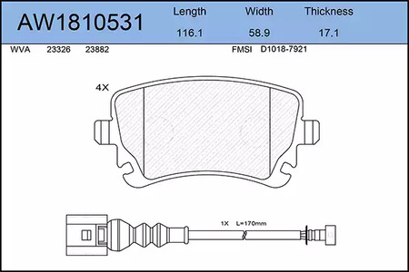 Тормозные колодки AYWIPARTS AW1810531