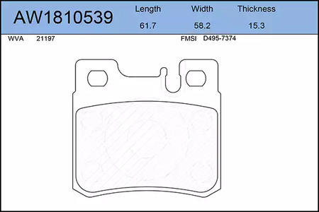 AW1810539 AYWIPARTS Тормозные колодки