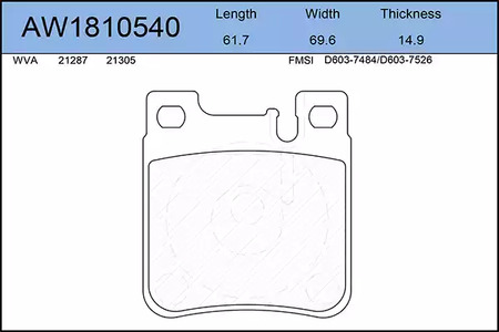 Тормозные колодки AYWIPARTS AW1810540