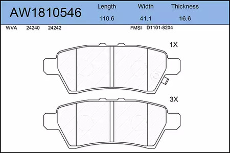 AW1810546 AYWIPARTS К-т дисков. тормоз. колодок