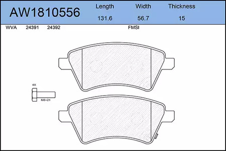 AW1810556 AYWIPARTS Тормозные колодки