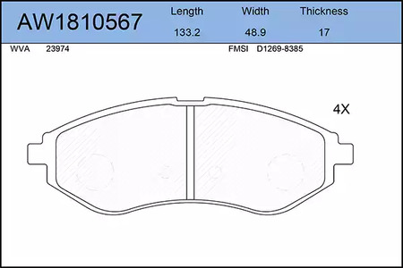 Тормозные колодки AYWIPARTS AW1810567