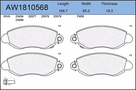 AW1810568 AYWIPARTS Тормозные колодки