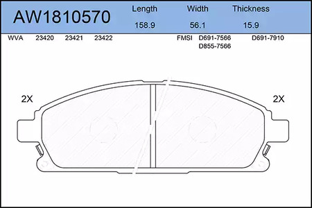 AW1810570 AYWIPARTS Тормозные колодки