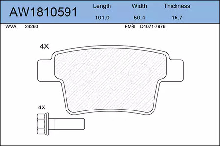 Тормозные колодки AYWIPARTS AW1810591