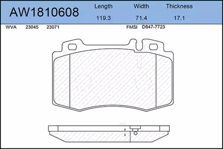 Тормозные колодки AYWIPARTS AW1810608