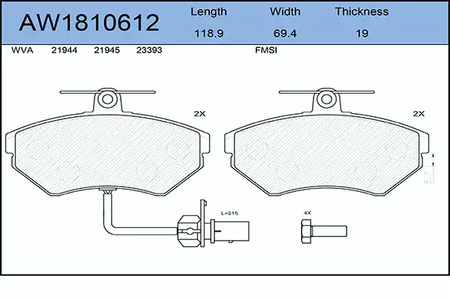 Тормозные колодки AYWIPARTS AW1810612