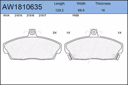 Тормозные колодки AYWIPARTS AW1810635