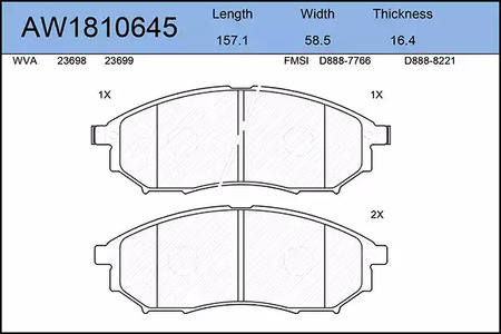 AW1810645 AYWIPARTS Тормозные колодки