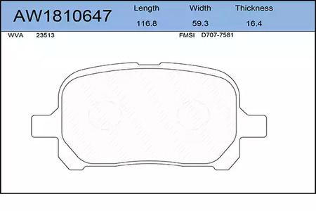 AW1810647 AYWIPARTS Тормозные колодки