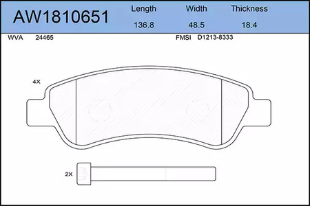 Тормозные колодки AYWIPARTS AW1810651