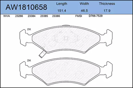 AW1810658 AYWIPARTS К-т дисков. тормоз. колодок