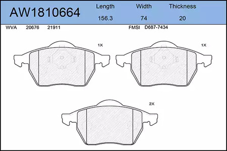 Тормозные колодки AYWIPARTS AW1810664