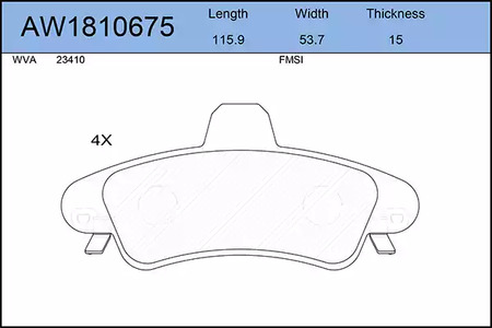 Тормозные колодки AYWIPARTS AW1810675