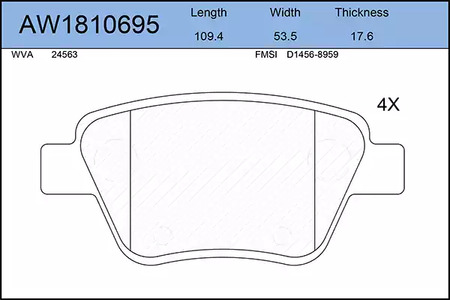 Тормозные колодки AYWIPARTS AW1810695