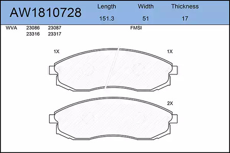 Тормозные колодки AYWIPARTS AW1810728